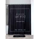 Rideau de douche polyester 180x200 cm - neo retro noir