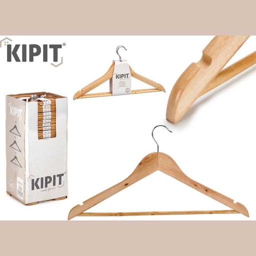 Set 3 cintres bois naturel display