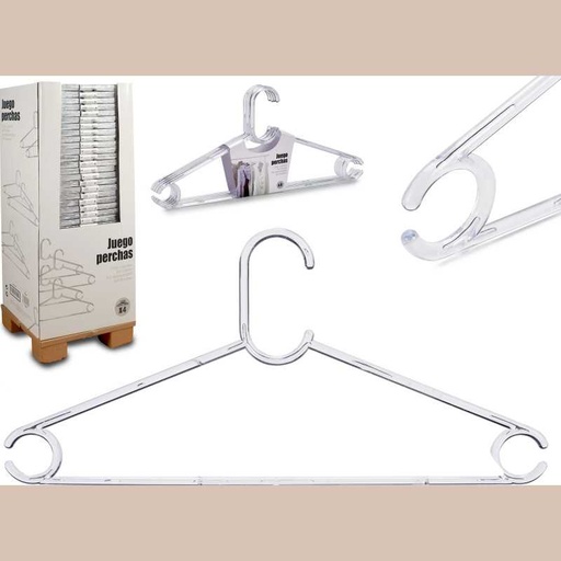 Set 4 cintres plastique transp display
