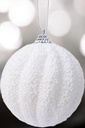Boule mousse paillettes blanc 