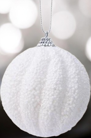 Boule mousse paillettes blanc 