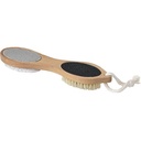 Brosse bois pr soins des pieds 4 fonctions - naturel