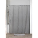 Rideau de douche polyester promo 180x200cm + 12 anneaux pp - gris