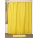 Rideau de douche polyester 180x200 cm/12 anneaux pp - jaune