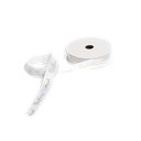 Ruban bapteme satin blanc et or 1.9cmx10m
