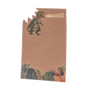 8 invitations dinosaure kraft, vert avec dorure 18x12cm