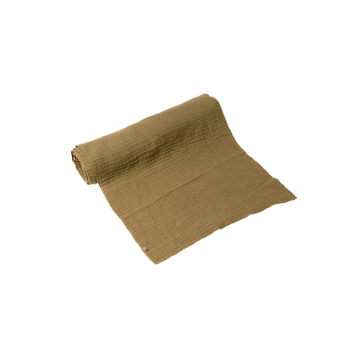 Chemin de table gaze de coton kaki 30cmx3m