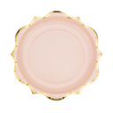 8 assiettes rose poudré lisere or 2 3cm