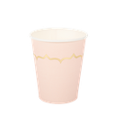 8 gobelets carton rose poudré et liseré or 255ml