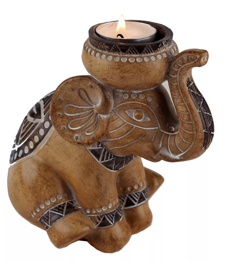 Porte-bougies éléphant 15cm