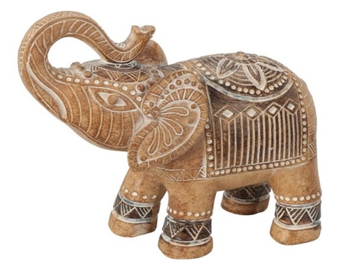 Éléphant 15x14cm trompe levée
