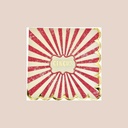 16 serviettes circus vintage papier ivoire rouge et or 33x33cm - 3 plis