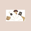 10 pics pirate papier or 9cm 5 modèles assortis recto verso