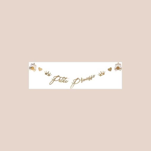 Guirlande "petite princesse" papier métal or 7 à 24cm - 1,65m