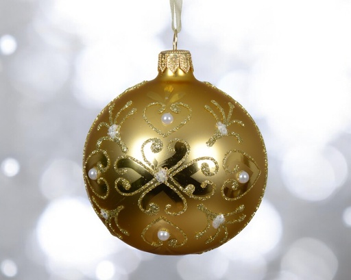 Boules verre mat baroque or 