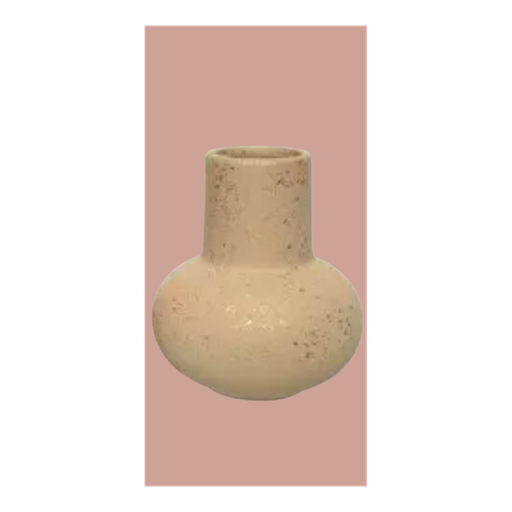 Vase ceramique tachete or-rose fonce