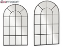 Miroir fenetre courbe noir 120x70cm