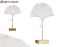 Decoration fleur ouverte blanche base or