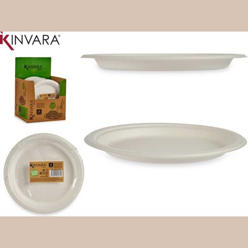 Set 6 assiettes plates 22,5cm compostabl