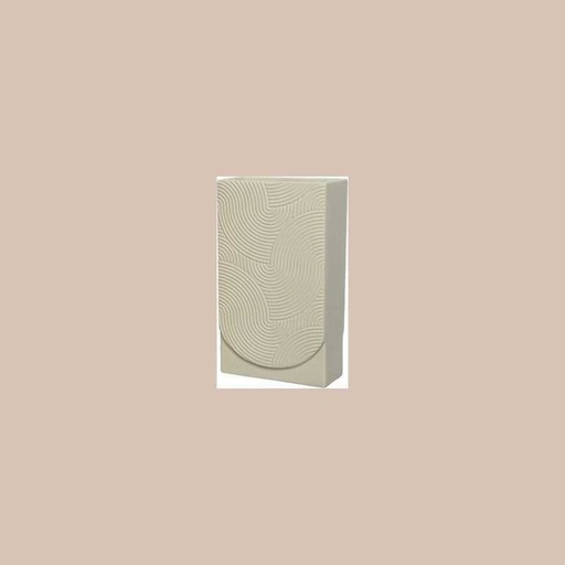 Vase ceramique rectangle finition mat embossage