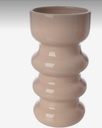 Vase ceramique rond finition mat taupe a