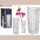 Pot de fleur verre carre transparent ray