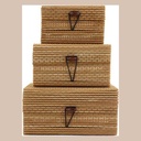 Box bamboo natural set of 2pcs