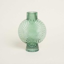 Vase verre transparent couleur vaporisee a/bulle dans verre