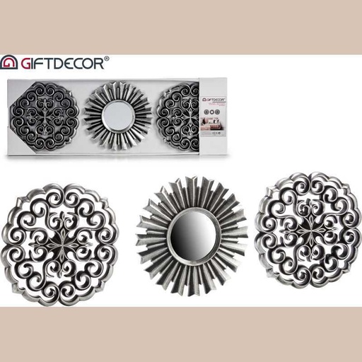 Ensemble decoration avec un miroir noir/argent