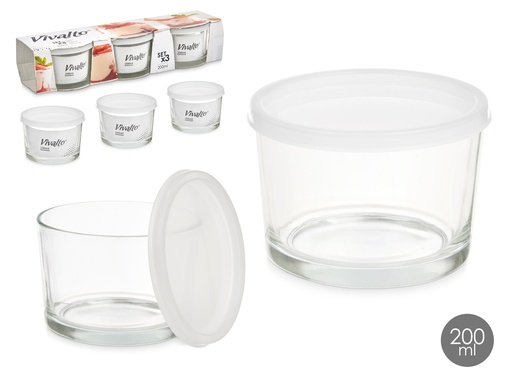 Set 3 boîte a lunch en verre 200 ml