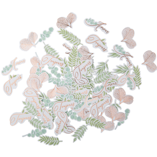 100 confettis botanique rose gold p apier texturé de 2 a 4,5cm