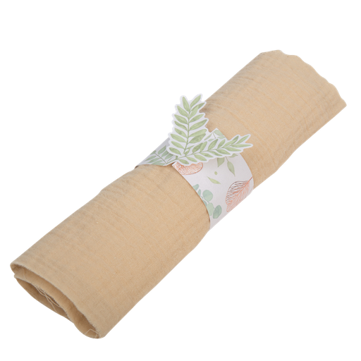 10 ronds de serviette botanique rose gold papier texturé 16x4cm