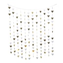 Rideau de petits cœurs blanc et or 2x1.80m et cœurs 7x7 cm