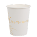 8 gobelets communion pampa blanc et or 250ml