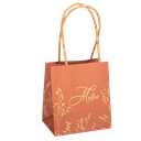 6 sacs cadeaux merci brindilles terracotta embossé or 10x11x7cm