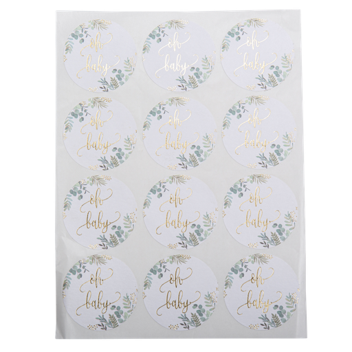 24 stickers oh baby vegetal et or diam 5cm
