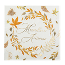 16 serviettes merveilleux automne couleurs chaudes or 3 plis 33x33cm