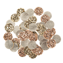 Confettis ronds effet cuir, rose gold et paillettes champagne 1,5cm - 10gr
