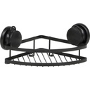 Etagere d'angle metal sur ventouses - noir