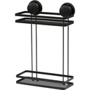 Serviteur metal 2 etageres sur ventouse - noir