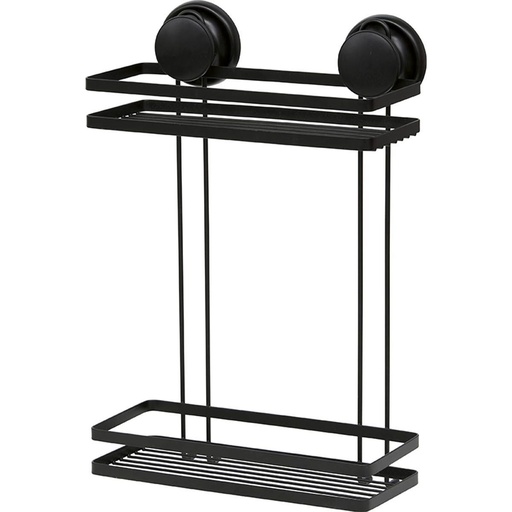 Serviteur metal 2 etageres sur ventouse - noir