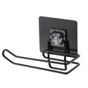 Derouleur wc metal peint sur carte adhesive 3 m - noir mat