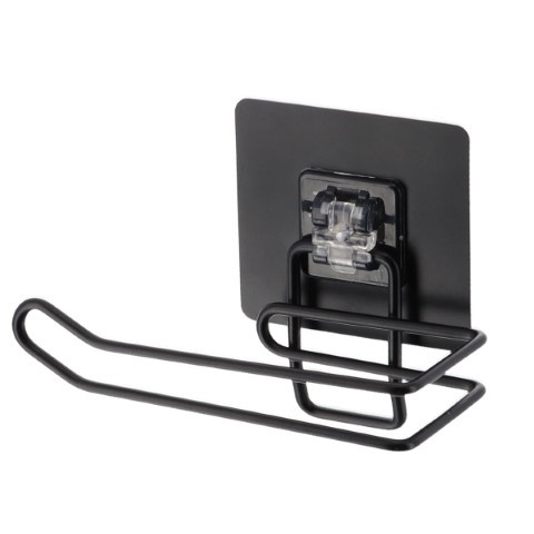 Derouleur wc metal peint sur carte adhesive 3 m - noir mat
