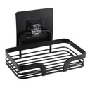 Porte savon metal peint sur carte adhesive 3 m - noir mat