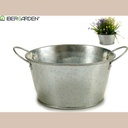 Jardinire ronde avec anses zinc