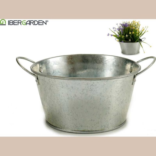 Jardinire ronde avec anses zinc