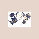 Kit photobooth police papier marine et or 10pcs