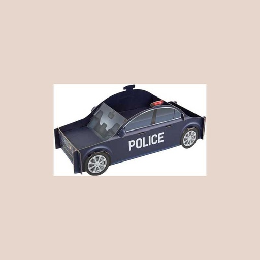 Présentoir voiture de police carton marine 55x22x22cm