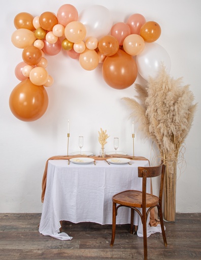 Kit arche de 46 ballons la blush degrade camel nude blush et or