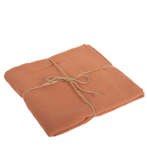 Nappe gaze de coton terracotta 1,30 x2,40m lavable a 30°